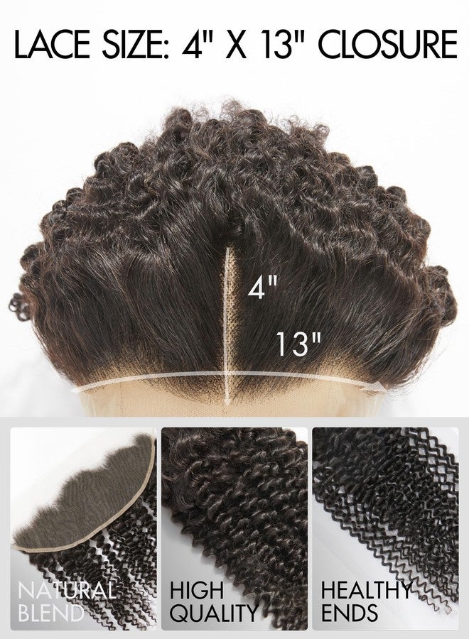 LUVME 13x4 وصلة شعر أمامية مجعدة عالية الدقة من الدانتيل الشفاف، شعر برازيلي بكر طبيعي 12A، لون أسود طبيعي، فرق حر، طول 20 بوصة - Image 5